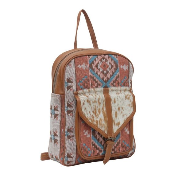 Hair-On Leather & Canvas Backpack-Myra Bag Tori Backpack Travel Bag main image 7